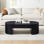 51.18'' Oval Coffee Table with Drawer for Modern Living Room.