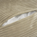 Brown Corduroy Modular Sofa - Adjustable Pillows | Durable zippered pillow cover revealing inner filling for easy maintenance and cleaning.