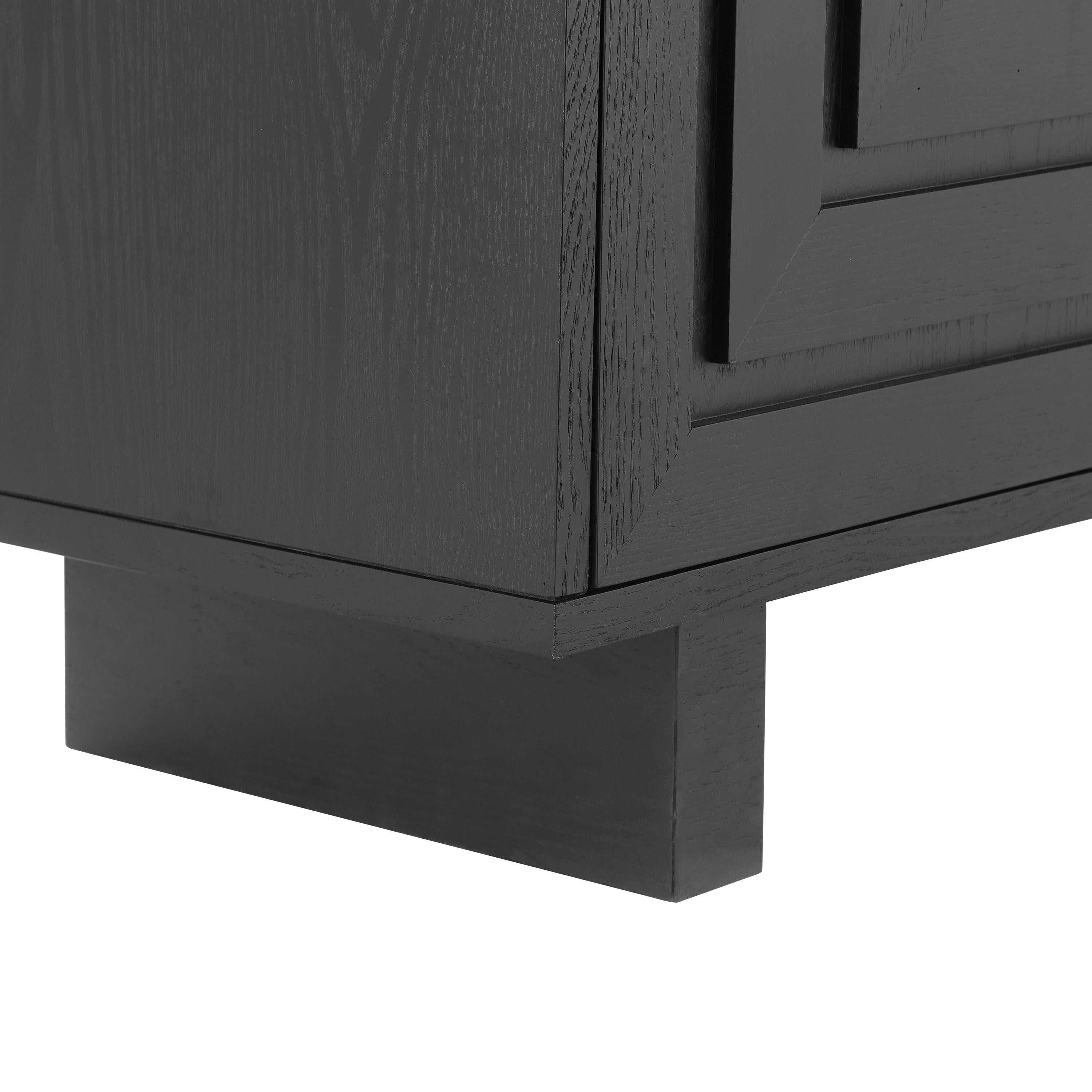 Modern Black Sideboard with 4 Doors for Versatile Storage.