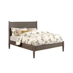 Queen Size Wooden Platform Bed in Gray Finish.
