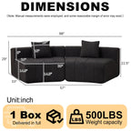 Chenille Curved Sectional Sofa with Pillows for Comfort.