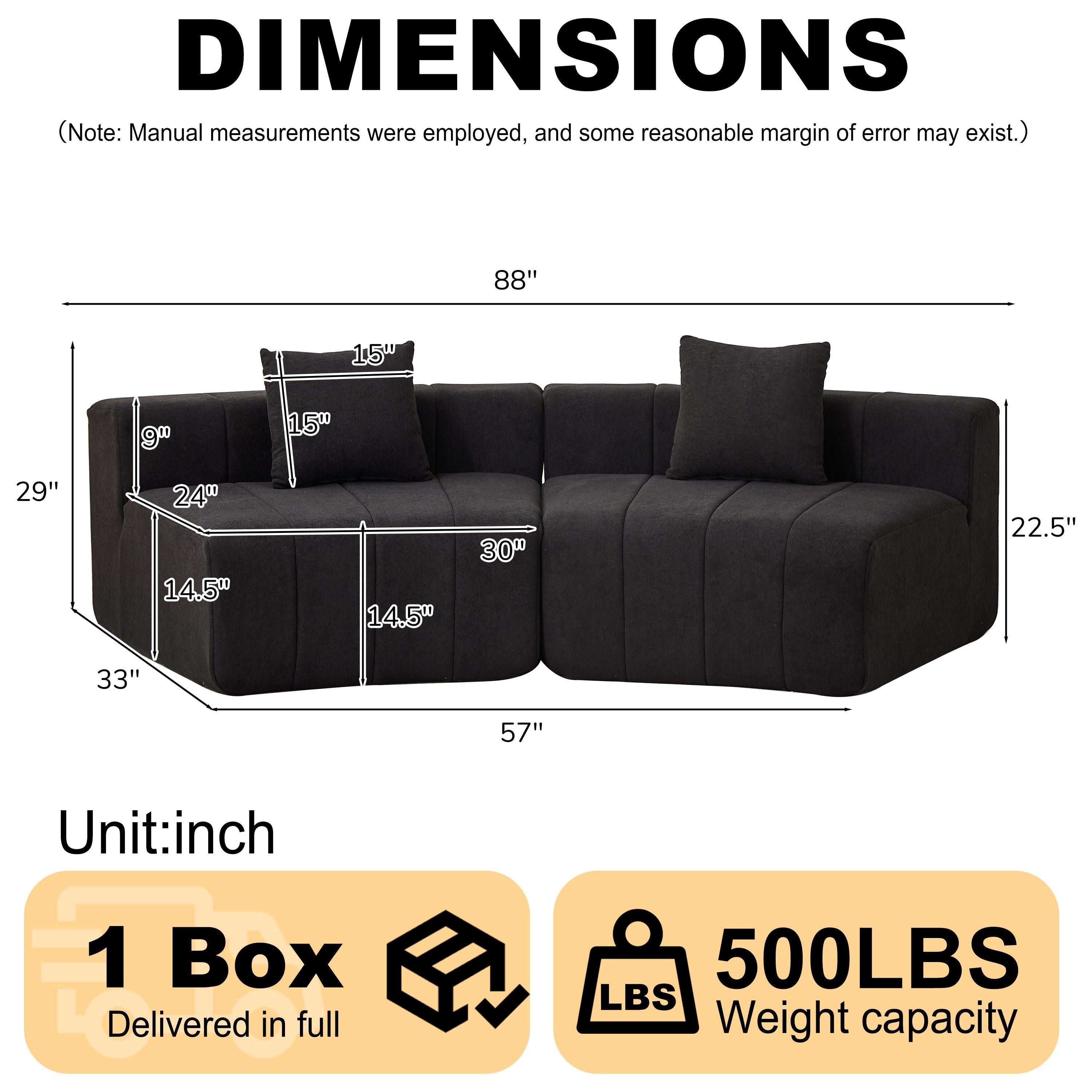Chenille Curved Sectional Sofa with Pillows for Comfort.