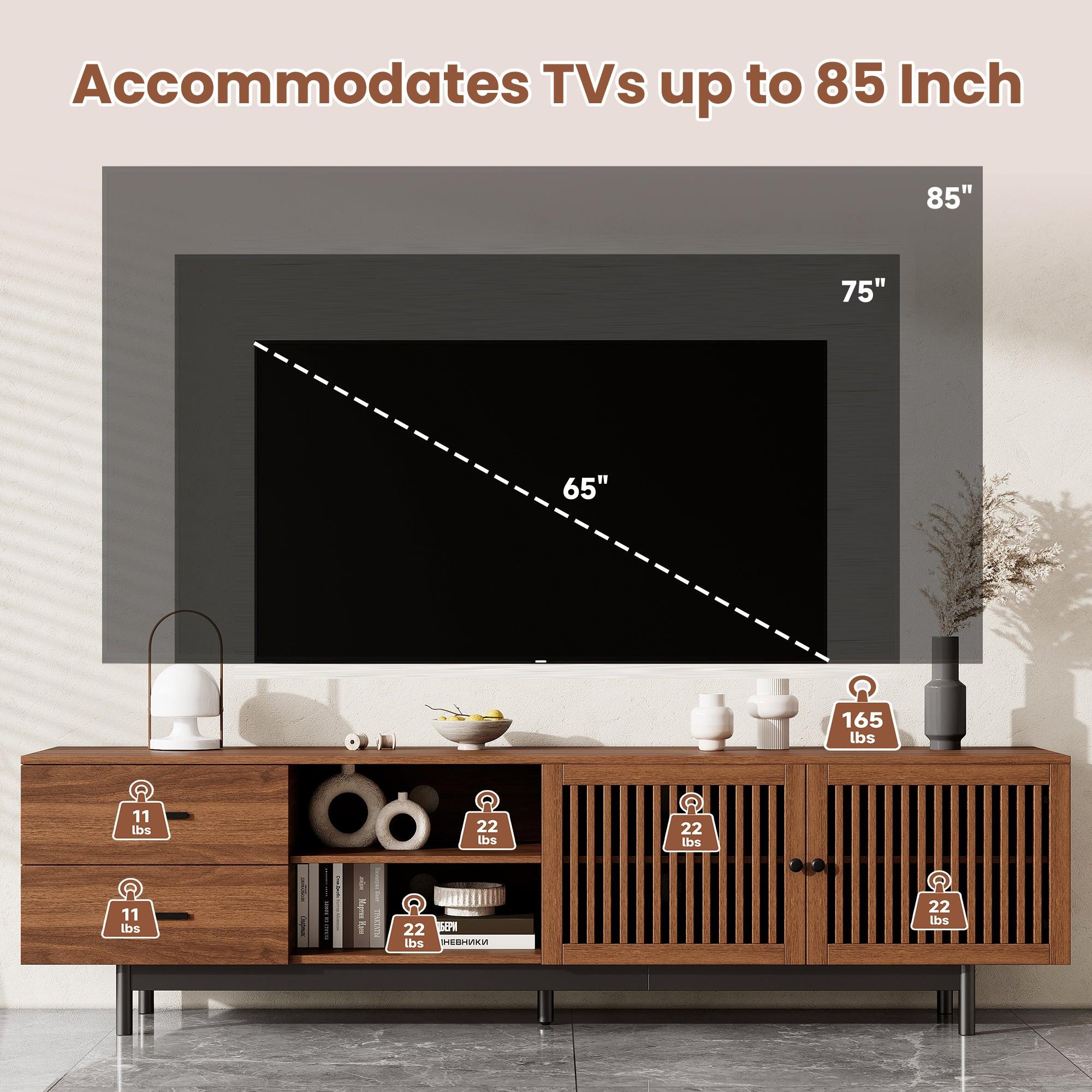 Modern TV Stand for 85 Inch TV with Cable Management.