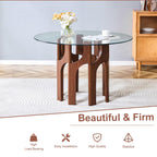 Mid-Century Modern Glass Dining Table for Small Spaces.