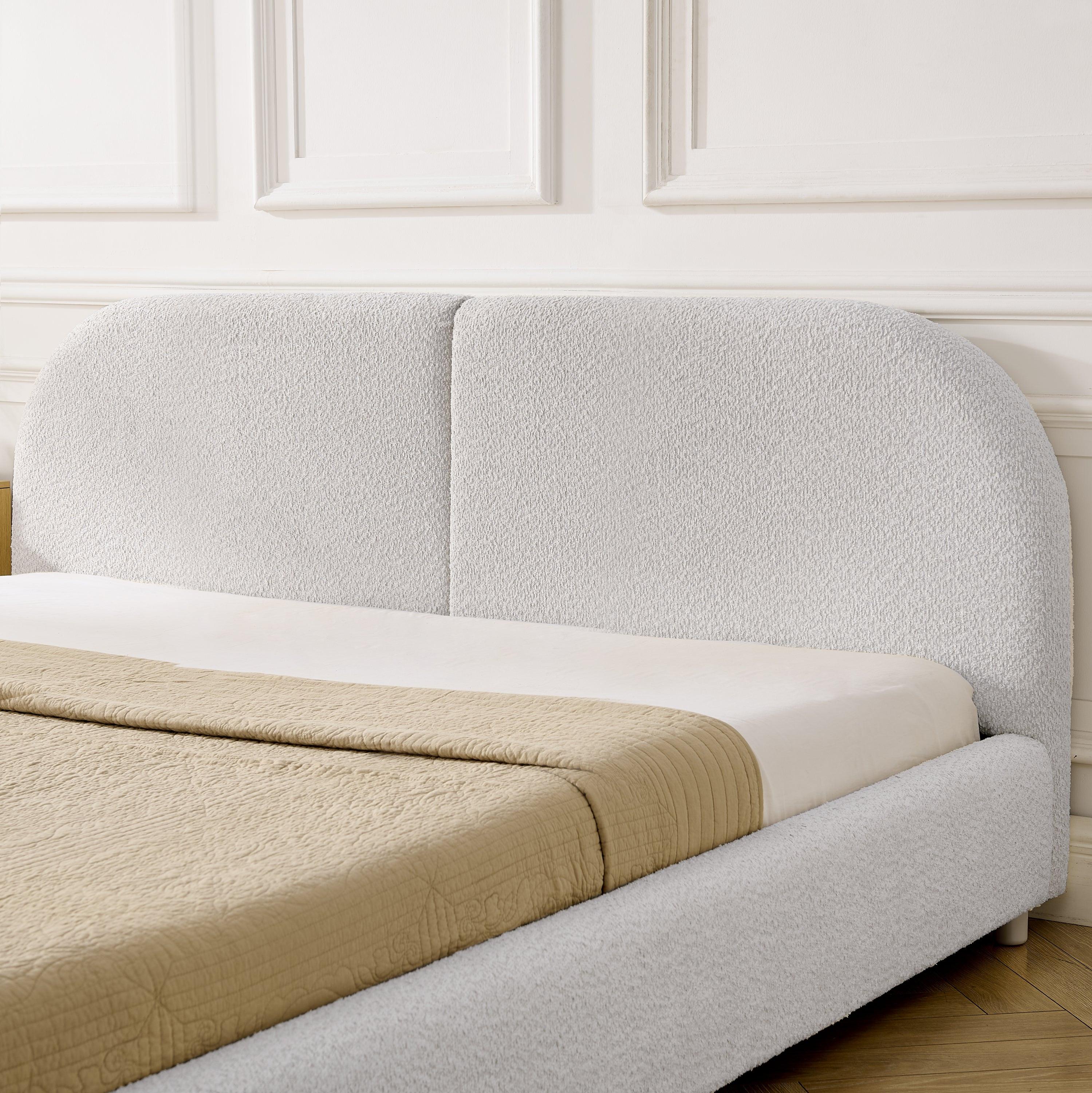 Queen Size Upholstered Bed Frame - Modern Minimalist Design.
