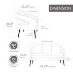 Modern Upholstered Velvet Loveseat Settee with Pillows, Comfy 2-Seater Mini Sofa for Small Spaces, Metal Legs, Green