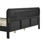 Black Queen Size Solid Wood Bed With No Box Spring.