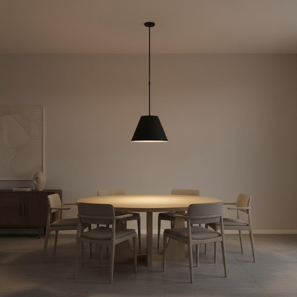 16 inch Diameter Integrated LED Black Pendant.