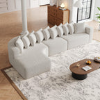 Chenille Sectional Sofa Set - Modern Curved Design.
