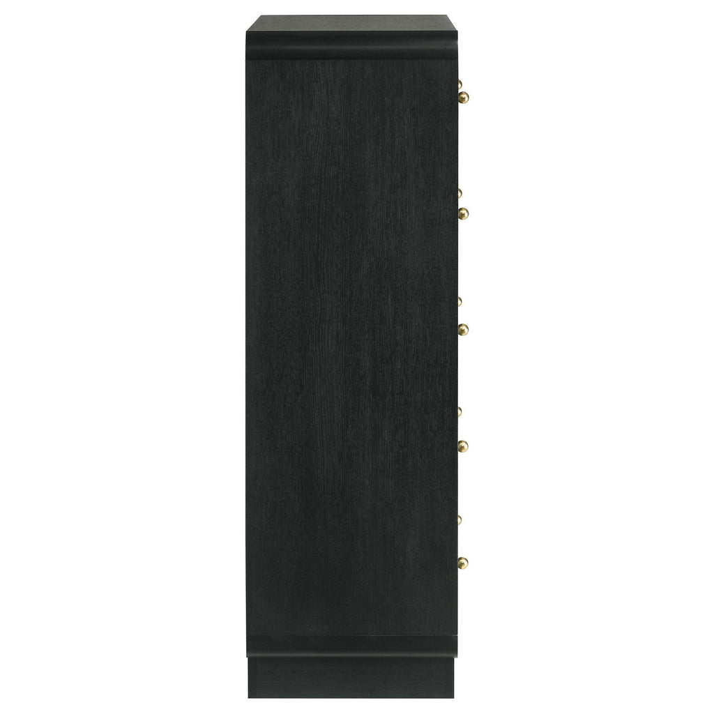 Burton Black 5-Drawer Chest of Drawers for Bedroom Storage.