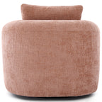 Modern Pink Swivel Barrel Chair with 360° Rotation and Dual-Layer Cushion for Living Room, Bedroom, Office, 36.6' Round Accent Chair in Chenille