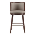 Evalyn Taupe Leatherette Barstool with Beech Wood Legs