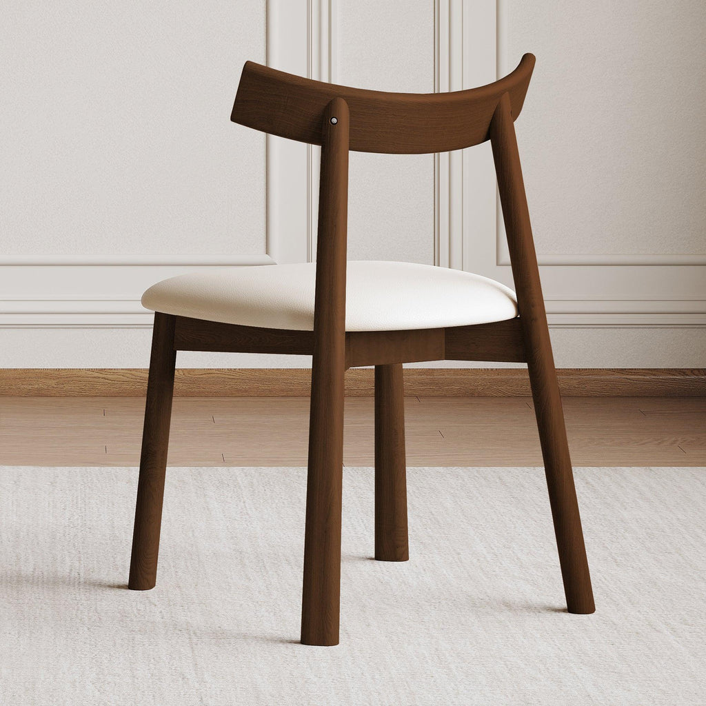 Ergonomic Modern Dining Chairs Set of 2 in Walnut.