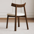 Ergonomic Modern Dining Chairs Set of 2 in Walnut.