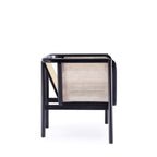 Versailles Cane Wood Accent Armchair in Cream.