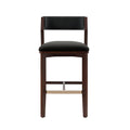 Patricia Wood Upholstered Barstool in Black