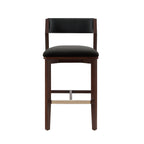 Patricia Wood Upholstered Barstool in Black