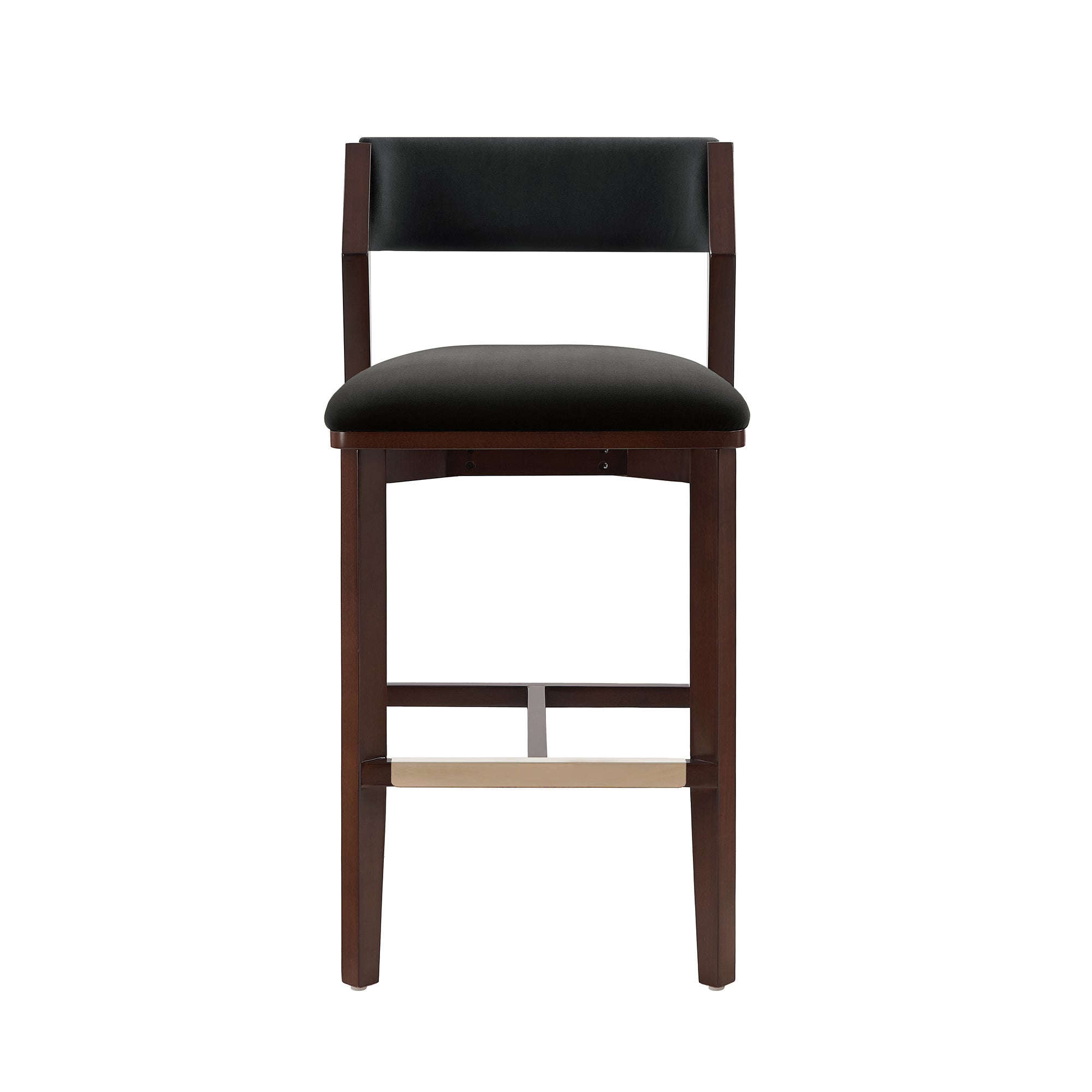 Patricia Wood Upholstered Barstool in Black