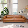 Bellrose Mid-Century Modern Leather Sofa.