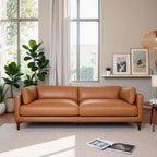 Bellrose Mid-Century Modern Leather Sofa.