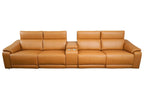 5-Piece Modular Leather Sofa Sectional with Cup Holders.