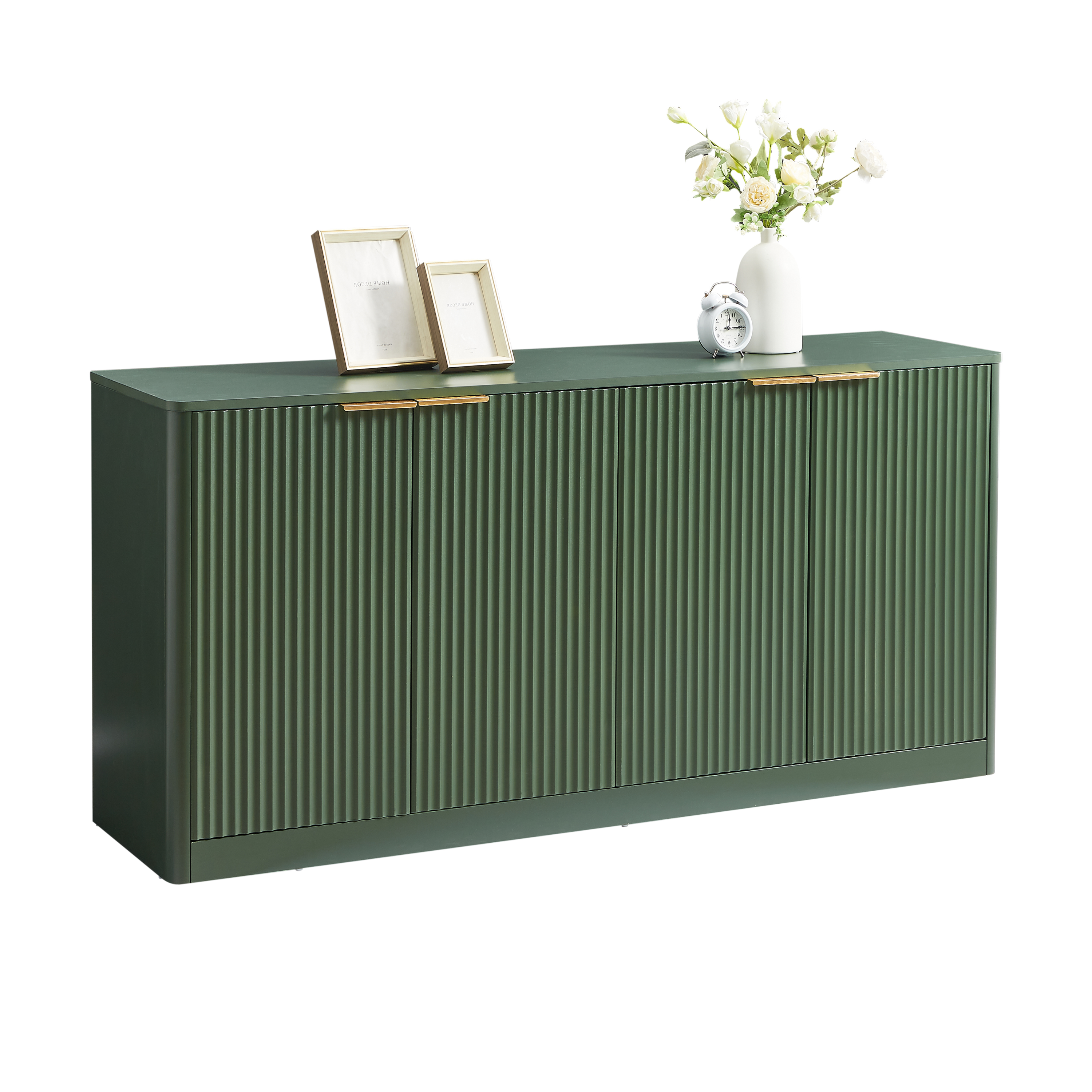 59-Inch Modern Wavy Sideboard - Curved Design Storage Cabinet.