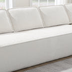 Minimalist Modular Sectional Sofa with Wrinkle-Resistant Fabric.