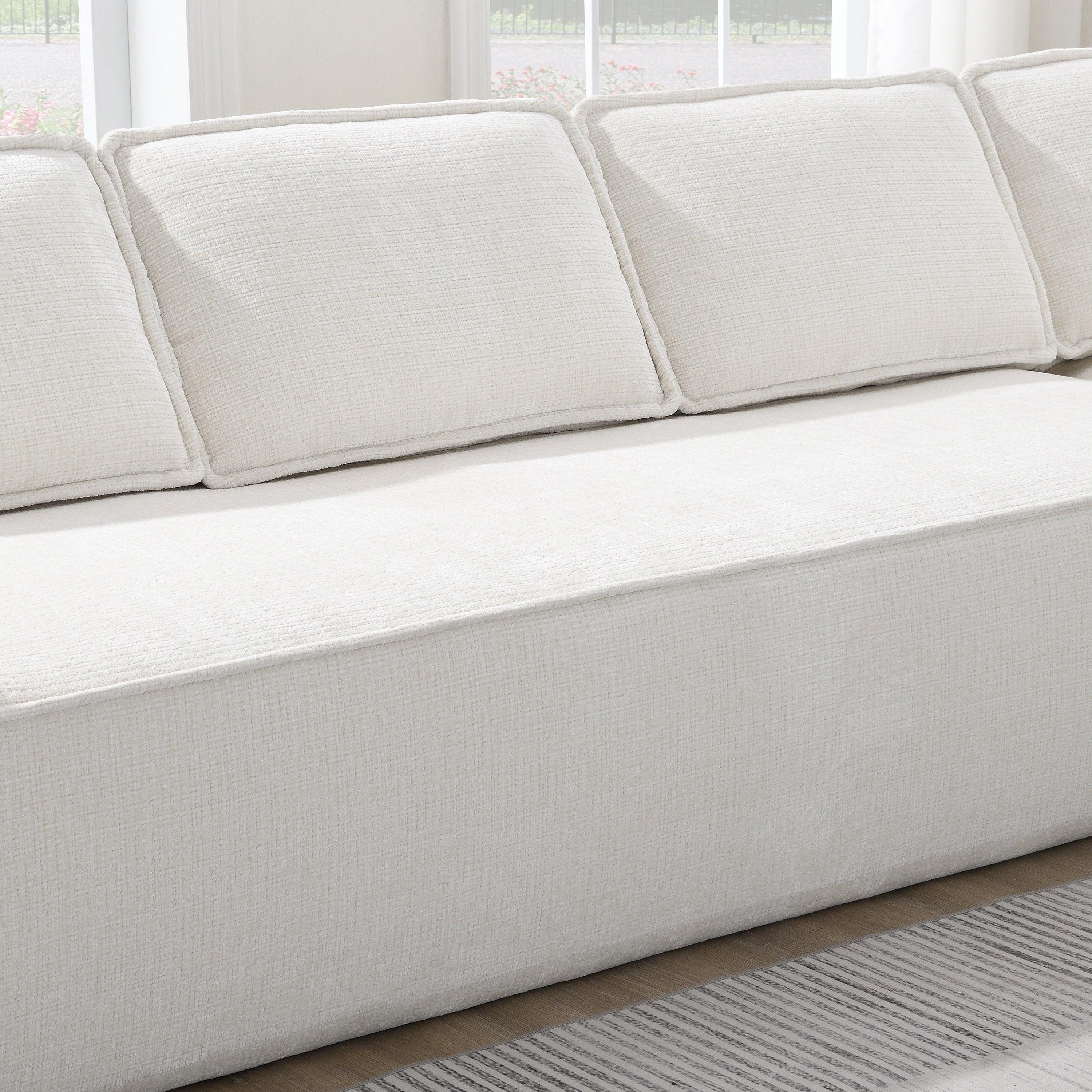 Minimalist Modular Sectional Sofa with Wrinkle-Resistant Fabric.