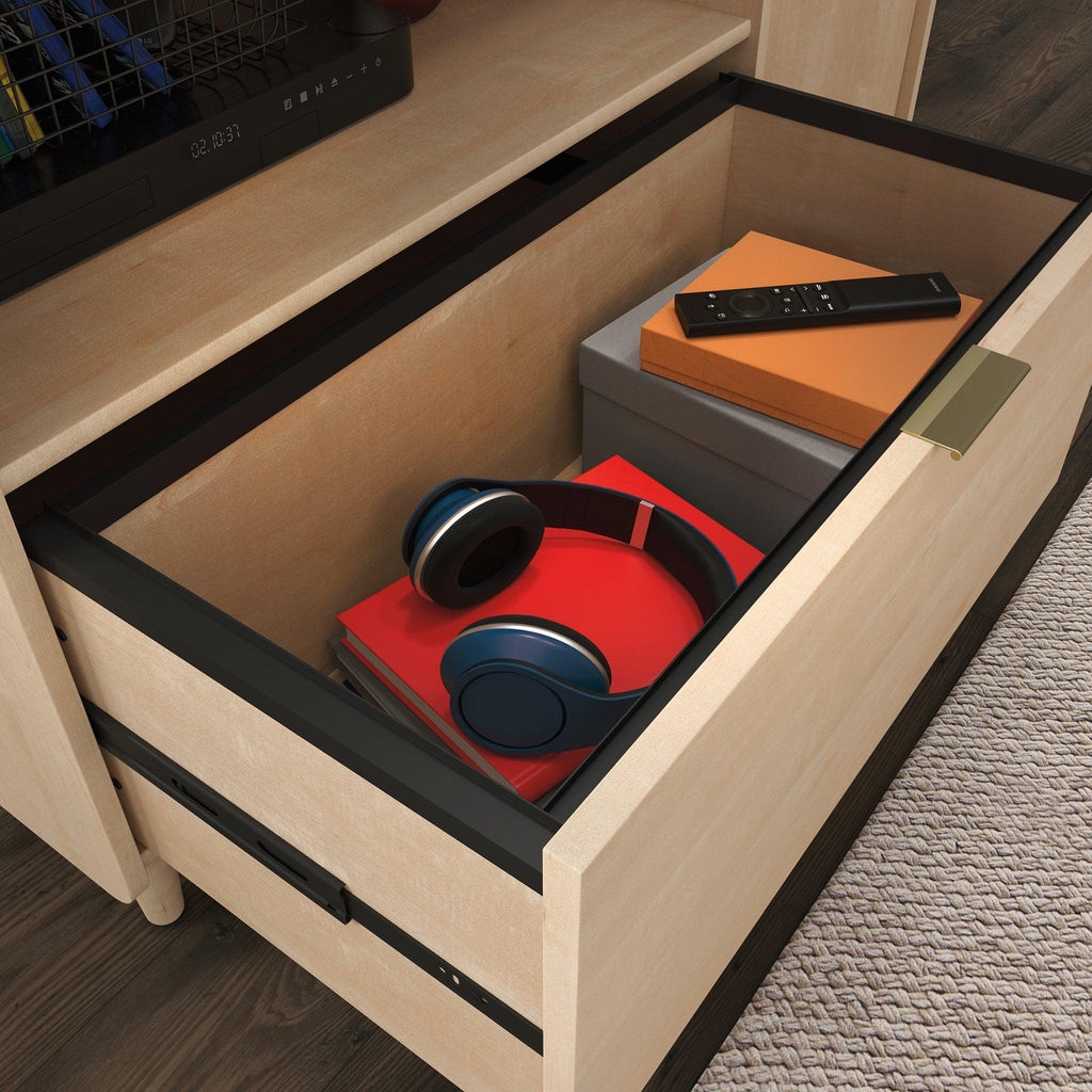Credenza for TVs up to 46 inches with Concealed Storage.
