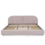 King Size Upholstered Bed Frame with Curved Headboard.