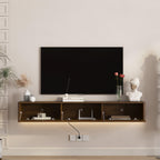 Floating TV Stand with LED Lights for Living Room.