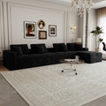7-Piece Modular Corduroy Sectional Sofa in Black, No Assembly Required