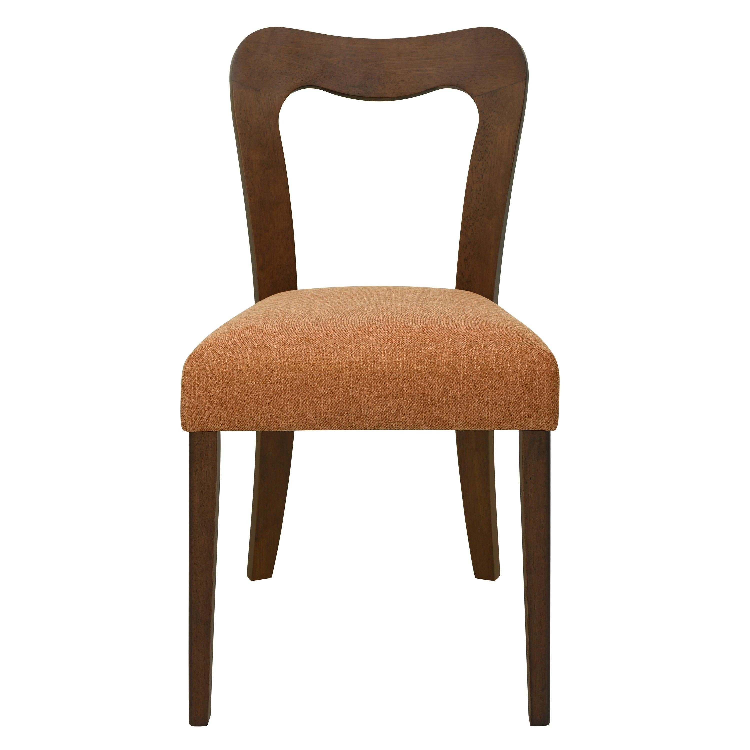 Walnut and Caramel Dining Chair Set of 2.