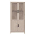 Jodie 31' Bookcase Cabinet in Whitewashed Oak (6-Shelf)