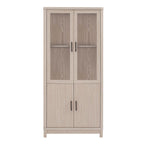 Jodie 31' Bookcase Cabinet in Whitewashed Oak (6-Shelf)