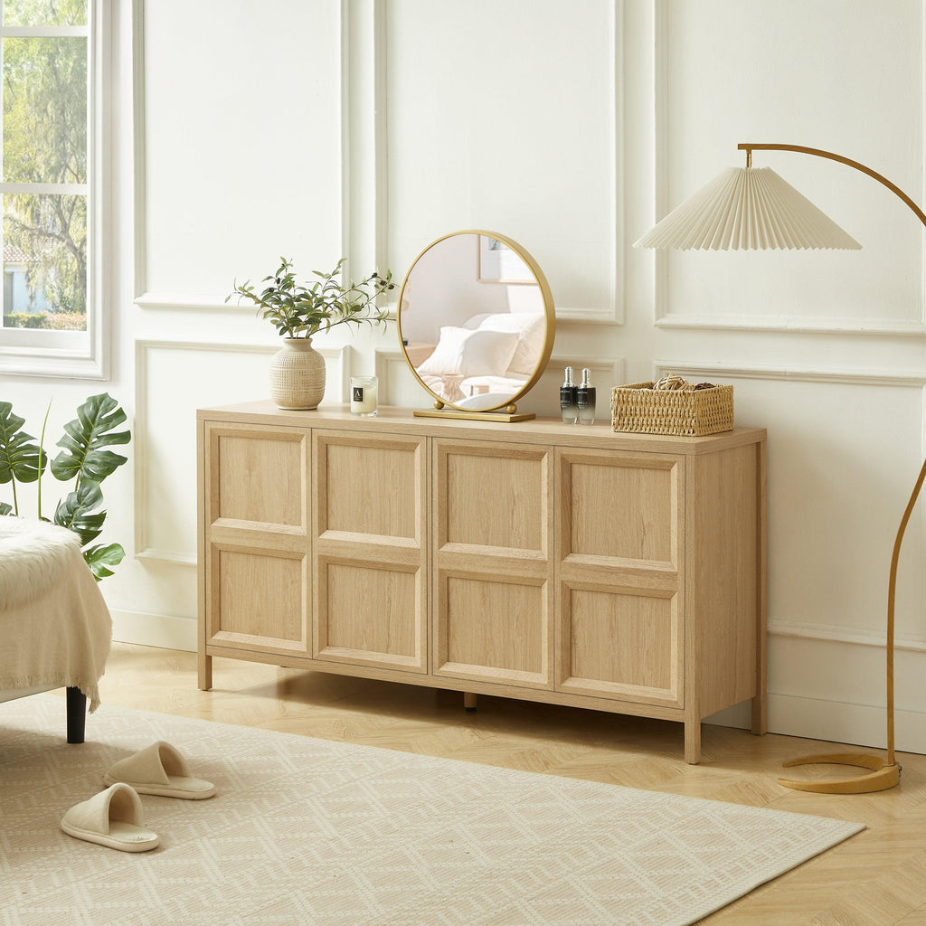 67'' Oak Sideboard Storage Cabinet with Tip-On Opening.