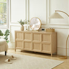67'' Oak Sideboard Storage Cabinet with Tip-On Opening.