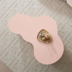 50 Inch Pink Fiberglass Coffee Table for Living Room.