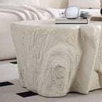 Sturdy Unique Shape Coffee Table - Beige Fiberglass Design.