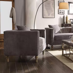 Sidonia Gray Velvet Chair with Pillow.