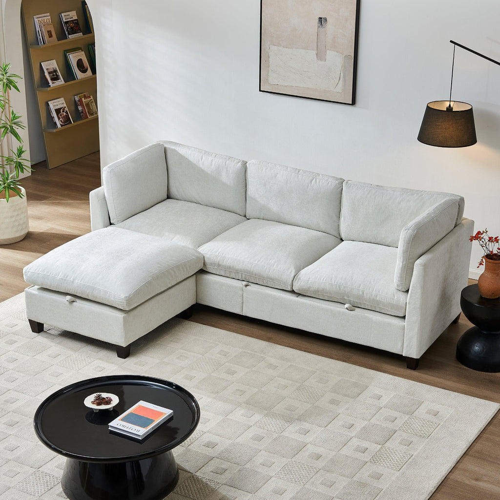 96.5' Sectional Couch with Ottoman for Living Room.