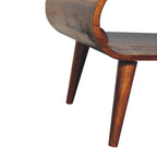 Open Chestnut Coffee Table, Nordic Legs, Dark Brown.