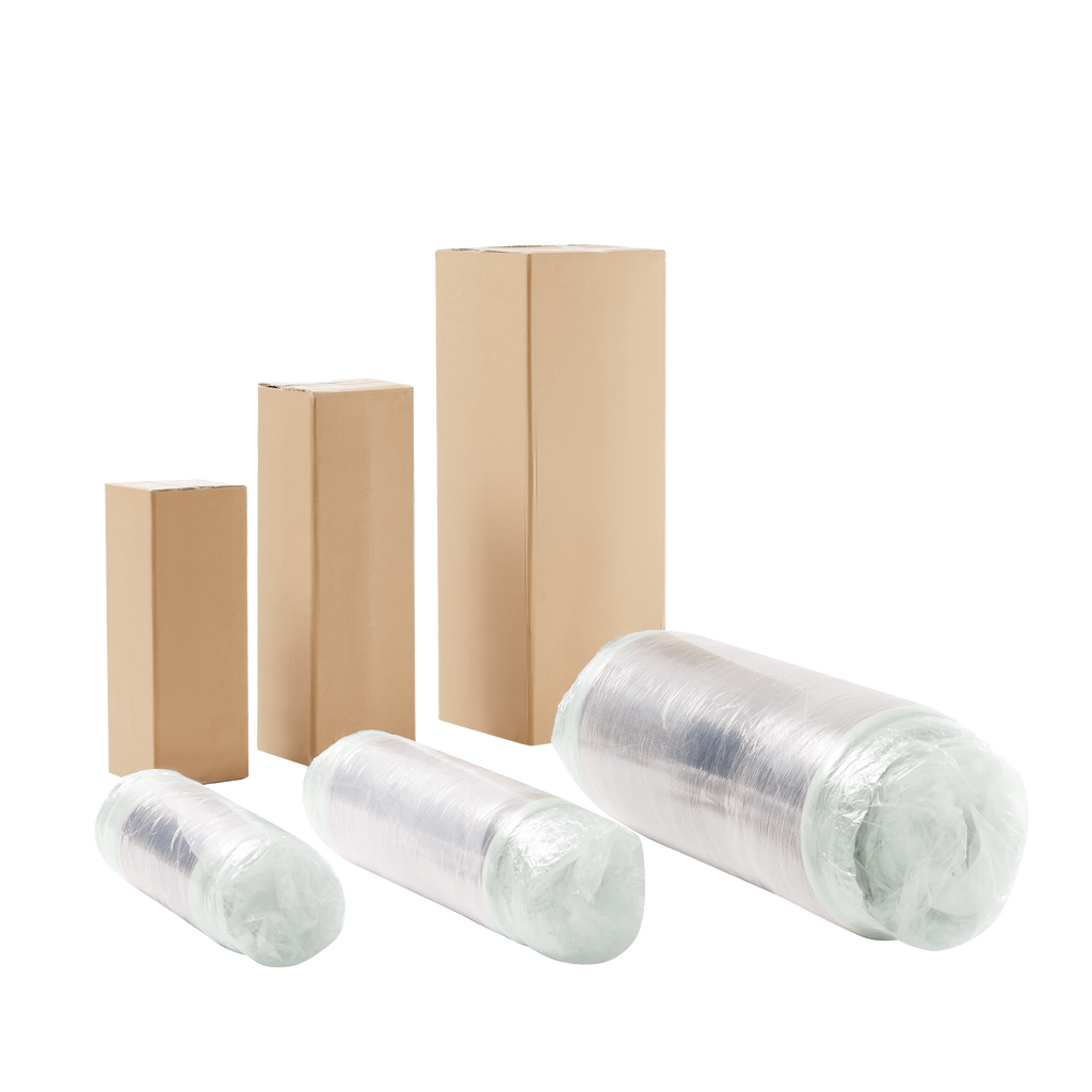 Velvet Modular U Shape Sofa - 3 Seats with Pillows packaged in compact boxes and vacuum-sealed rolls for easy delivery and no assembly.