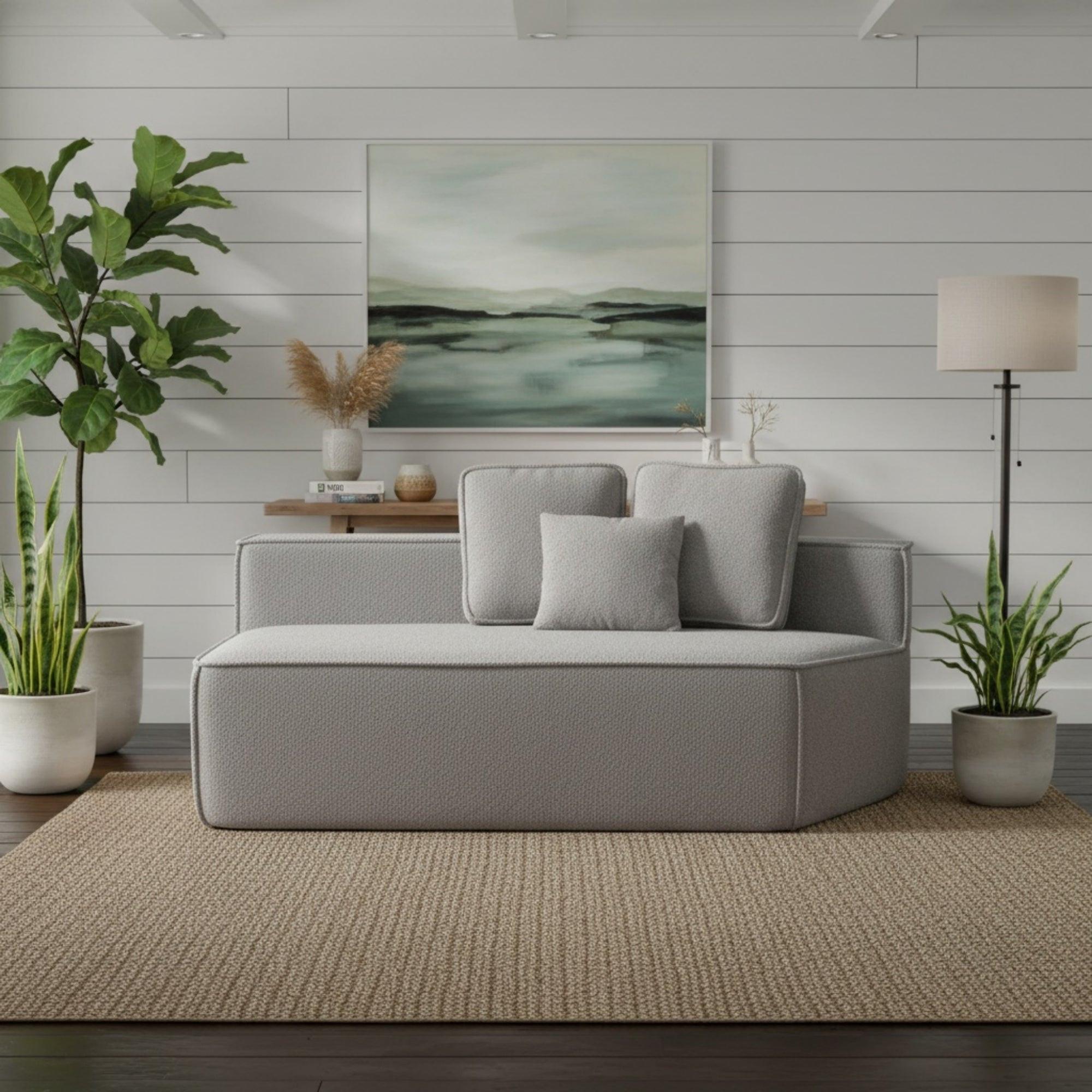 Modern Minimalist Teddy Fabric Single Sofa Chair, Plush Upholstered Seating with Three Supportive Back Cushions for Stylish Living Rooms and Cozy Interiors-33017-R.