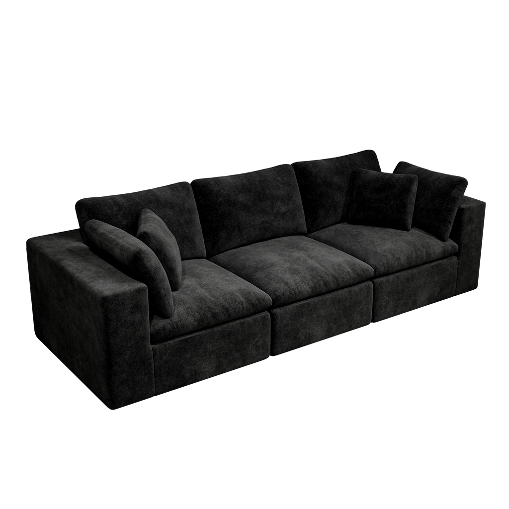Modular Sectional Sofa in Black - No Assembly Required.