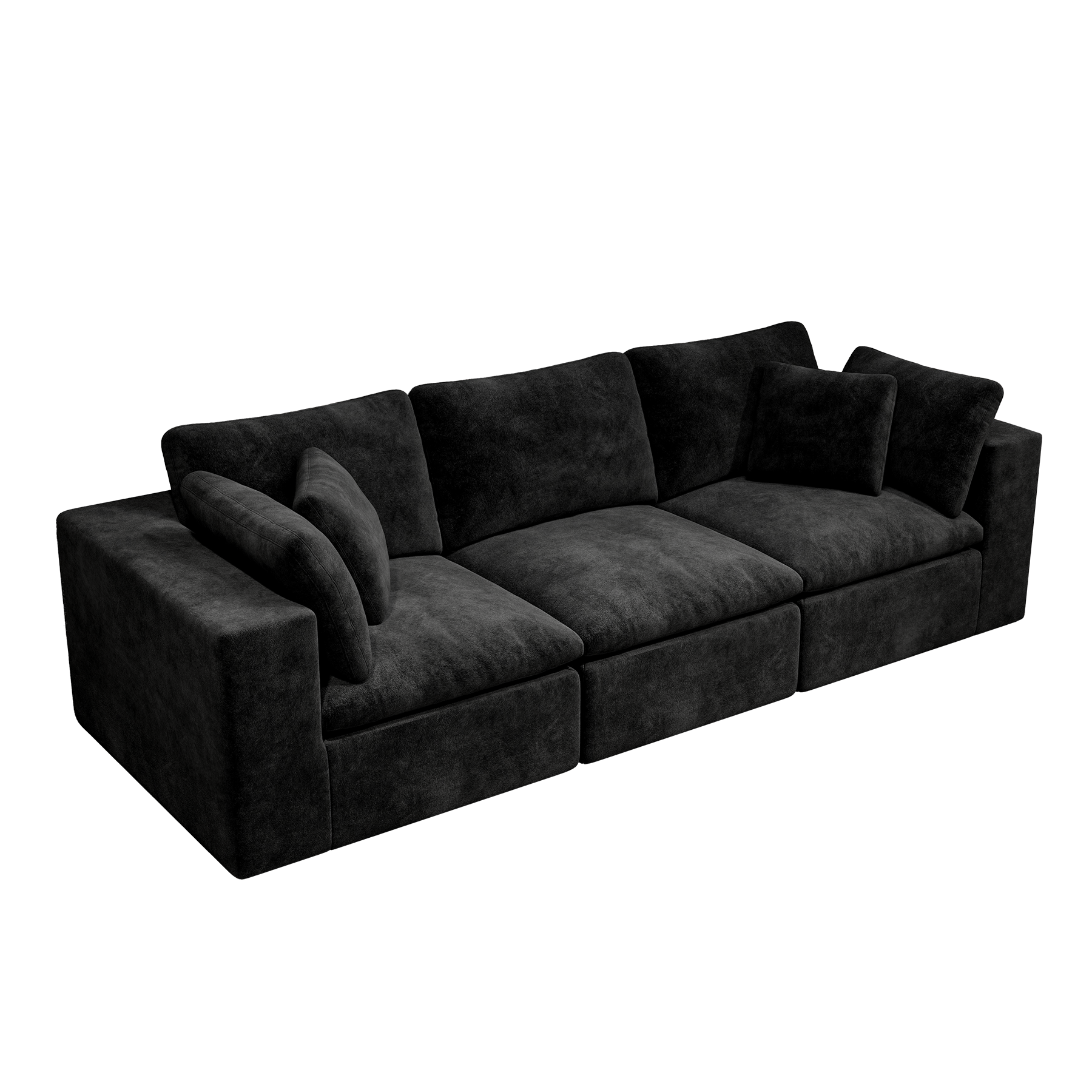 Modular Sectional Sofa in Black - No Assembly Required.