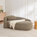 Brown Modern Oval Single Lazy Sofa Chair with Integrated Backrest