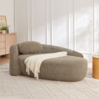 Brown Modern Oval Single Lazy Sofa Chair with Integrated Backrest