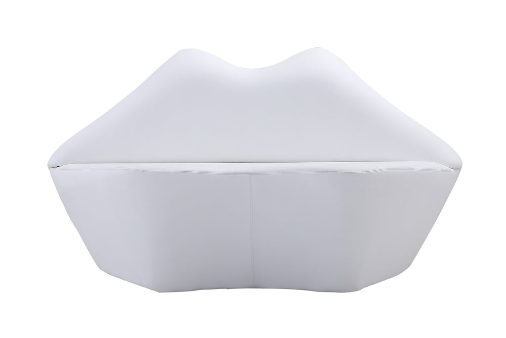 Kiss Vegan Leather Loveseat in White