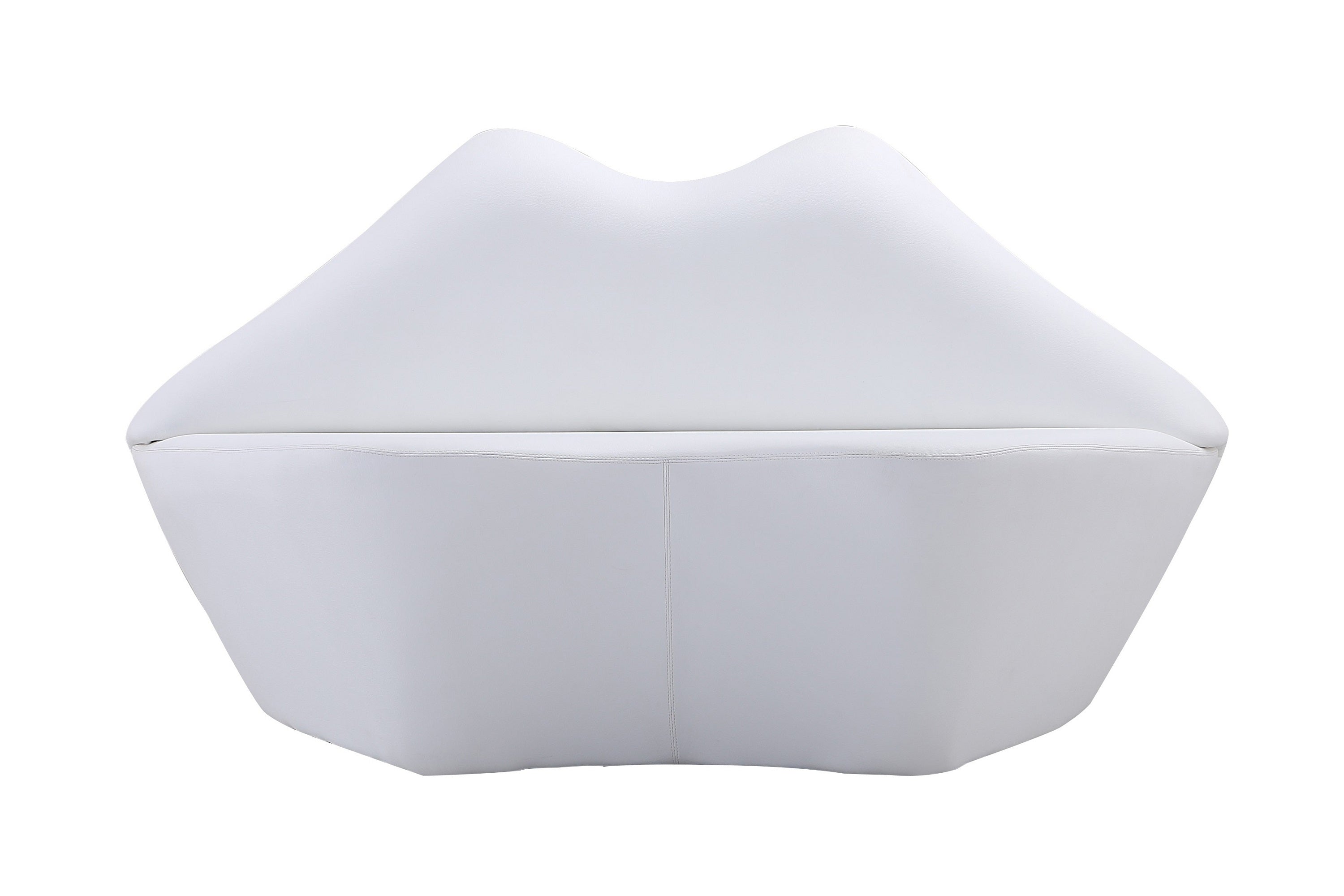 Kiss Vegan Leather Loveseat in White